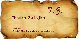 Thomka Zulejka névjegykártya